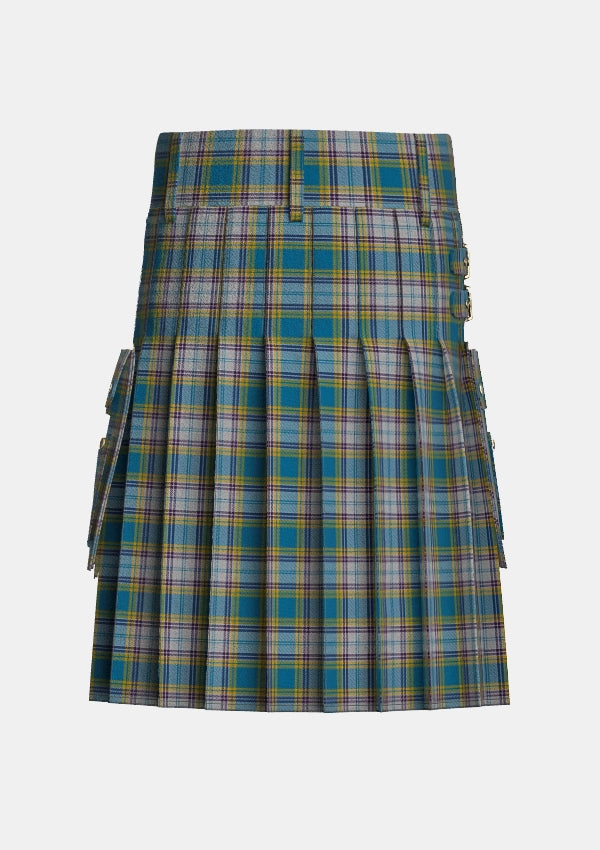 Utility_Dunn_tartan_6481_kilt_back_image_with_pleated_design_and_adjustable_buckles_for_men