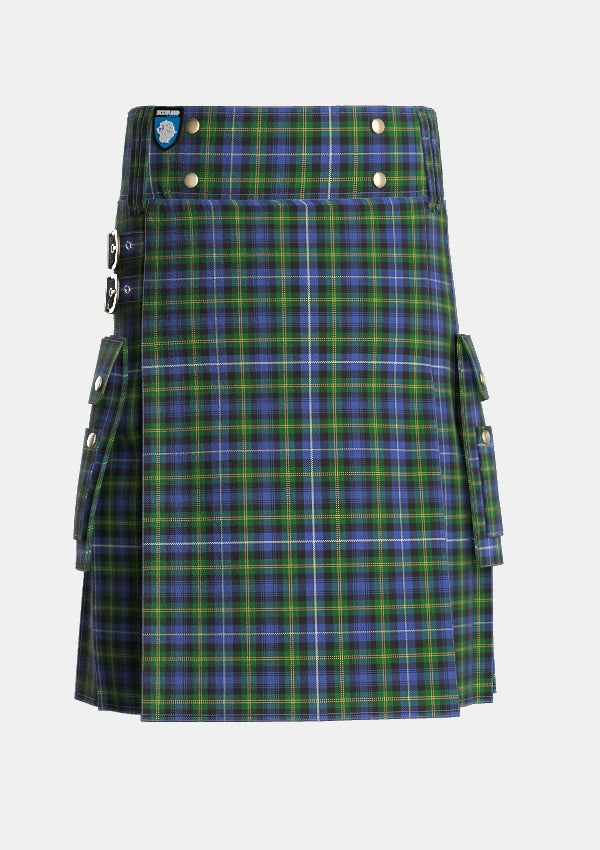 Utility_Dyce_2_Tartan_297_kilt_front_image_with_pleated_design_and_adjustable_buckles_for_men