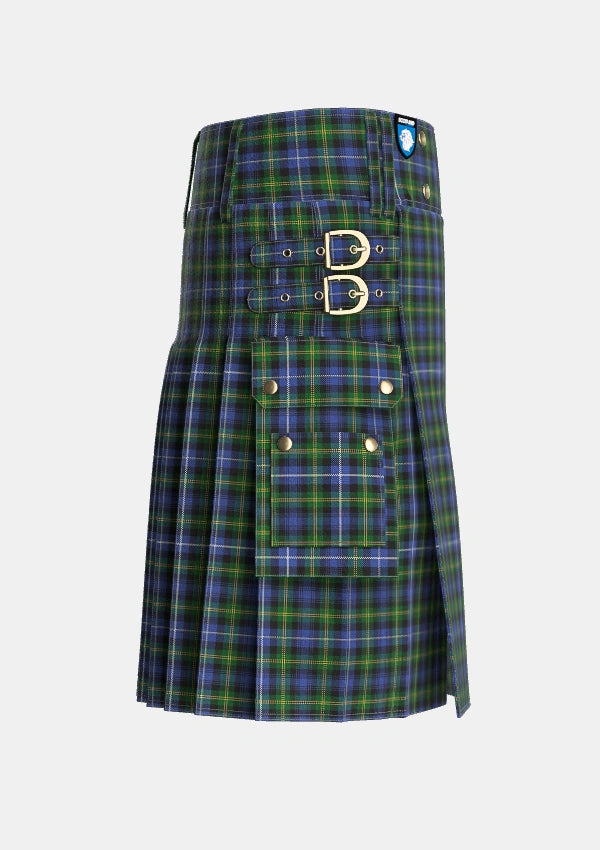 Utility_Dyce_2_Tartan_297_kilt_right_image_with_pleated_design_and_adjustable_buckles_for_men