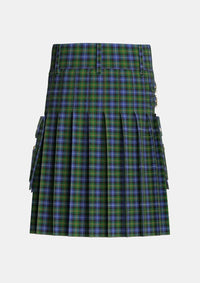 Utility_Dyce_3_Tartan_1266_kilt_back_image_with_pleated_design_and_adjustable_buckles_for_men