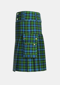 Utility_Dyce_Tartan_291_kilt_left_image_with_pleated_design_and_adjustable_buckles_for_men