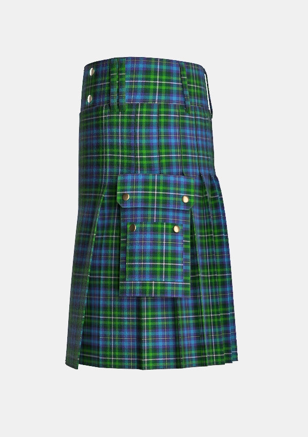 Utility_Dyer_Tartan_4027_kilt_left_image_with_pleated_design_and_adjustable_buckles_for_men