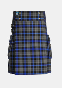 Utility_Earthrise_Tartan_kilt_front_image_with_pleated_design_and_adjustable_buckles_for_men