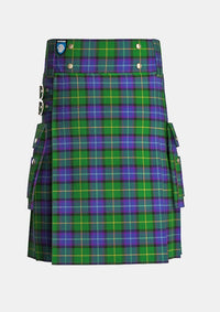 Utility_East_Lothian_Tartan_2561_kilt_front_image_with_pleated_design_and_adjustable_buckles_for_men