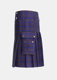 Utility_Elliot_2_Tartan_596_kilt_left_image_with_pleated_design_and_adjustable_buckles_for_men