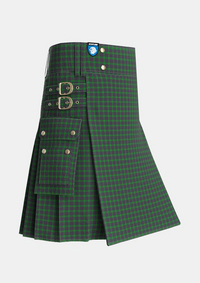 Utility_Elphinstone_Tartan_115_kilt_side_image_with_pleated_design_and_adjustable_buckles_for_men
