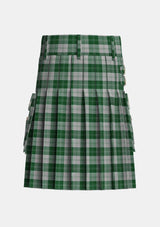Utility_Erskine_Green_Tartan_941_kilt_back_image_with_pleated_design_and_adjustable_buckles_for_men