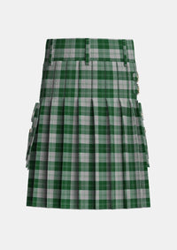 Utility_Erskine_Green_Tartan_941_kilt_back_image_with_pleated_design_and_adjustable_buckles_for_men