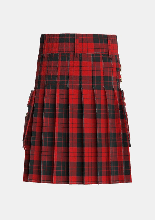 Utility_Erskine_Paton_Tartan_1187_kilt_back_image_with_pleated_design_and_adjustable_buckles_for_men