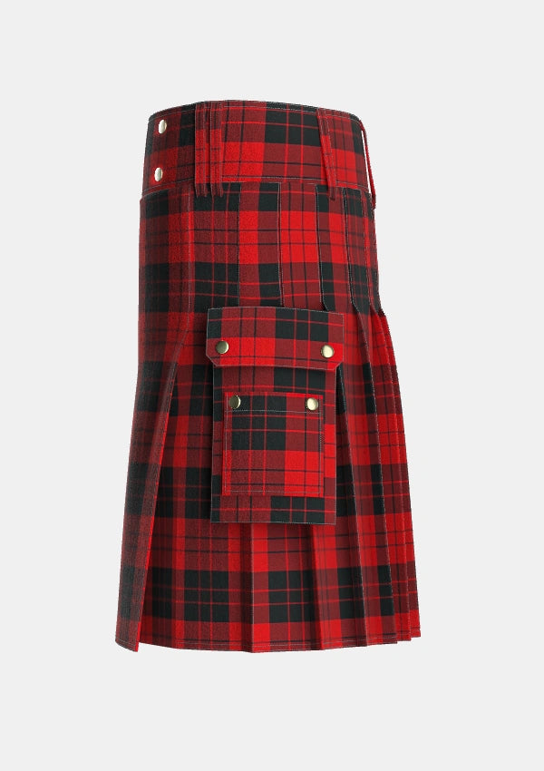 Utility_Erskine_Paton_Tartan_1187_kilt_left_image_with_pleated_design_and_adjustable_buckles_for_men