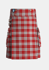 Utility_Erskine_Red_Tartan_1700_kilt_front_image_with_pleated_design_and_adjustable_buckles_for_men