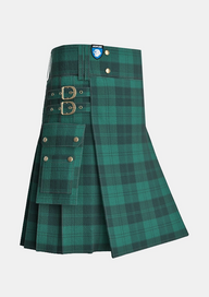Utility_Erskine_tartan_755_kilt_side_image_with_pleated_design_and_adjustable_buckles_for_men