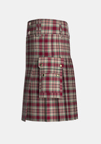 Utility_Etive_Burgundy_Tartan_7576_kilt_left_image_with_pleated_design_and_adjustable_buckles_for_men