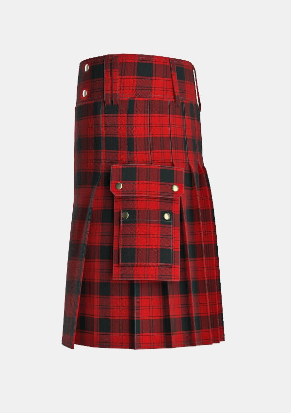 Utility_Ewing_Tartan_11082_kilt_left_image_with_pleated_design_and_adjustable_buckles_for_men