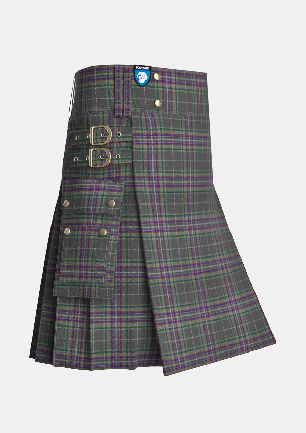 Utility_Fagan_Tartan_13552_kilt_side_image_with_pleated_design_and_adjustable_buckles_for_men