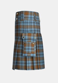 Utility_Falkirk_Tartan_2347_kilt_left_image_with_pleated_design_and_adjustable_buckles_for_men