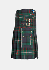 Utility_Farquharson_Modern_Tartan_kilt_right_image_with_pleated_design_and_adjustable_buckles_for_men