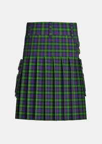 Utility_Farquharson_Tartan_1352_kilt_back_image_with_pleated_design_and_adjustable_buckles_for_men