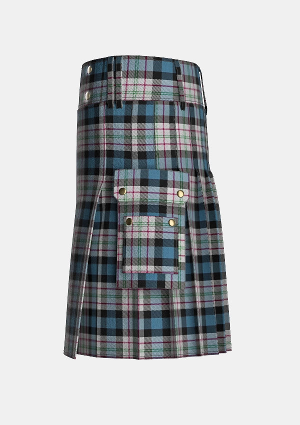 Utility_Ferguson_Dress_Tartan_92_kilt_left_image_with_pleated_design_and_adjustable_buckles_for_men
