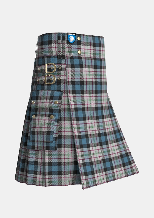 Utility_Ferguson_Dress_Tartan_92_kilt_side_image_with_pleated_design_and_adjustable_buckles_for_men