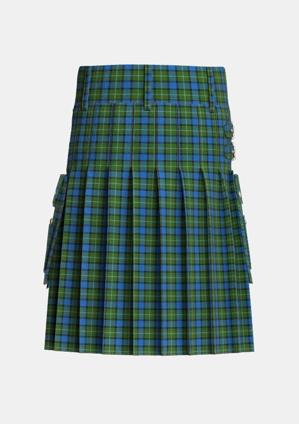 Utility_Ferguson_of_Atholl_Tartan_337_kilt_back_image_with_pleated_design_and_adjustable_buckles_for_men