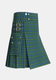 Utility_Ferguson_of_Atholl_Tartan_337_kilt_side_image_with_pleated_design_and_adjustable_buckles_for_men
