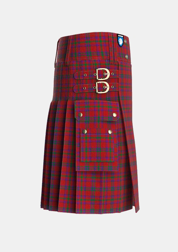 Utility_Fiddes_3_Tartan_836_kilt_right_image_with_pleated_design_and_adjustable_buckles_for_men