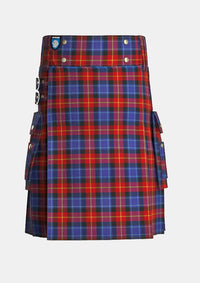 Utility_Fife_tartan_2503_kilt_front_image_with_pleated_design_and_adjustable_buckles_for_men