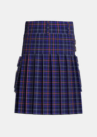 Utility_Fitzgerald_Hunting_Tartan_1336_kilt_back_image_with_pleated_design_and_adjustable_buckles_for_men