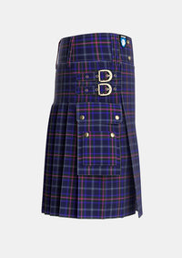 Utility_Fitzgerald_Hunting_Tartan_1336_kilt_right_image_with_pleated_design_and_adjustable_buckles_for_men