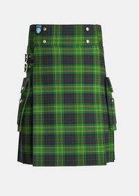 Utility_Fitzpatrick_Hunting_Tartan_kilt_front_image_with_pleated_design_and_adjustable_buckles_for_men