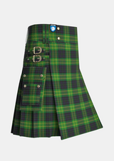 Utility_Fitzpatrick_Hunting_Tartan_kilt_side_image_with_pleated_design_and_adjustable_buckles_for_men