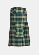 Utility_Fitzpatrick_Tartan_1813_kilt_left_image_with_pleated_design_and_adjustable_buckles_for_men