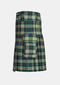 Utility_Fitzpatrick_Tartan_1813_kilt_left_image_with_pleated_design_and_adjustable_buckles_for_men