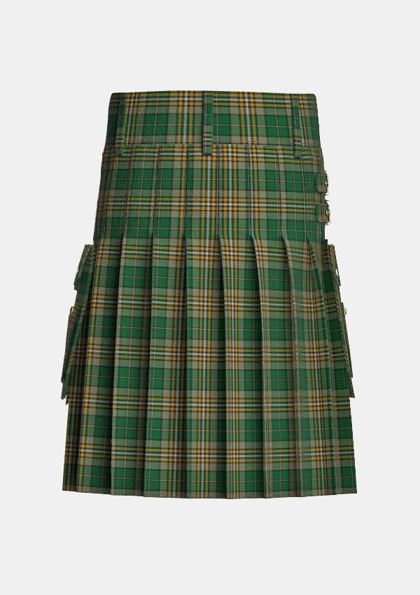 Utility_Fitzsimmons_Tartan_7266_kilt_back_image_with_pleated_design_and_adjustable_buckles_for_men