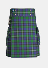 Utility_Forbes_tartan_kilt_front_image_with_pleated_design_and_adjustable_buckles_for_men