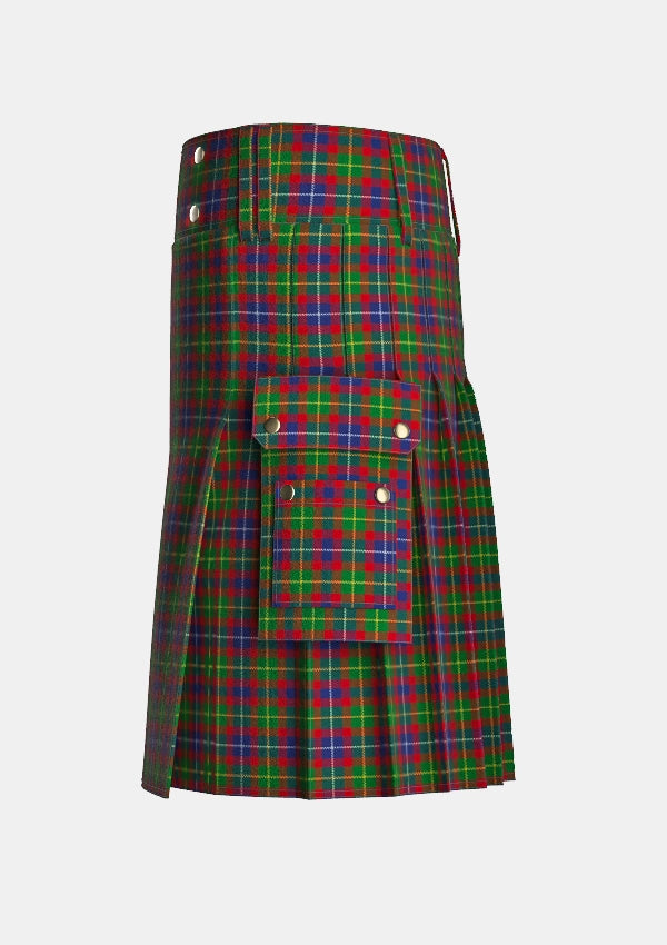 Utility_Forrester_Tartan_2386_kilt_left_image_with_pleated_design_and_adjustable_buckles_for_men