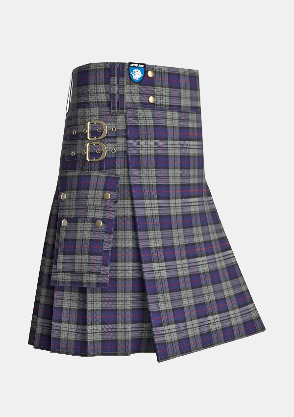 Utility_Fowler_Tartan_7747_kilt_side_image_with_pleated_design_and_adjustable_buckles_for_men