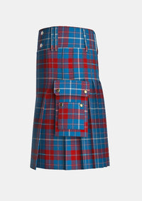 Utility_Frame_Tartan_1777_kilt_left_image_with_pleated_design_and_adjustable_buckles_for_men