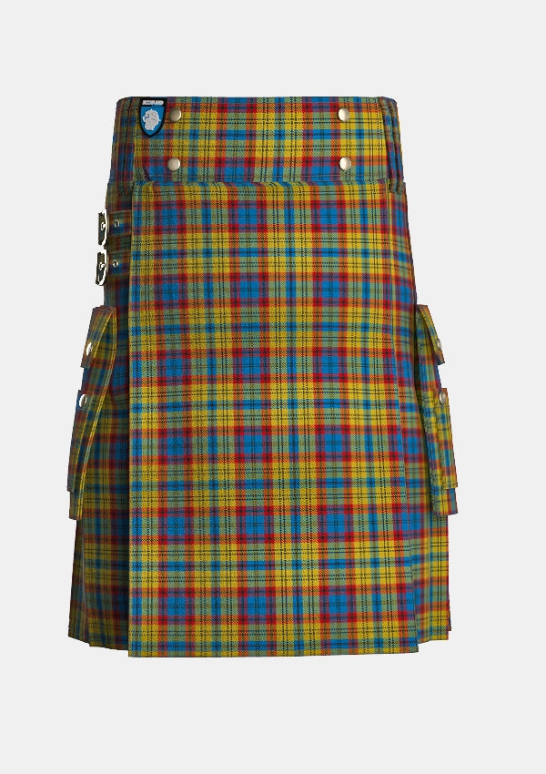 Utility_Franklin_Tartan_6678_kilt_front_image_with_pleated_design_and_adjustable_buckles_for_men