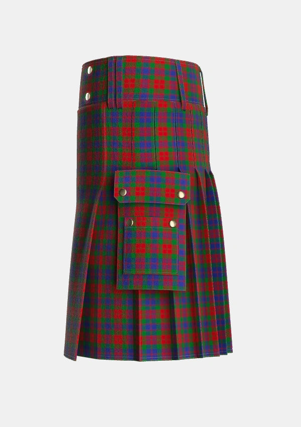 Utility_Fraser_1800_Tartan_392_kilt_left_image_with_pleated_design_and_adjustable_buckles_for_men