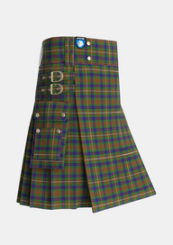 Utility_Fraser_Hunting_1_Tartan_1659_kilt_side_image_with_pleated_design_and_adjustable_buckles_for_men