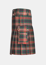 Utility_Fraser_Hunting_Modern_Tartan_kilt_left_image_with_pleated_design_and_adjustable_buckles_for_men
