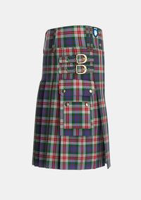 Utility_Fraser_Red_Dress_Tartan_1427_kilt_right_image_with_pleated_design_and_adjustable_buckles_for_men