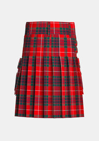 Utility_Fraser_Red_Modern_Tartan_kilt_back_image_with_pleated_design_and_adjustable_buckles_for_men