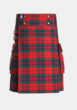 Utility_Fraser_Tartan_kilt_front_image_with_pleated_design_and_adjustable_buckles_for_men