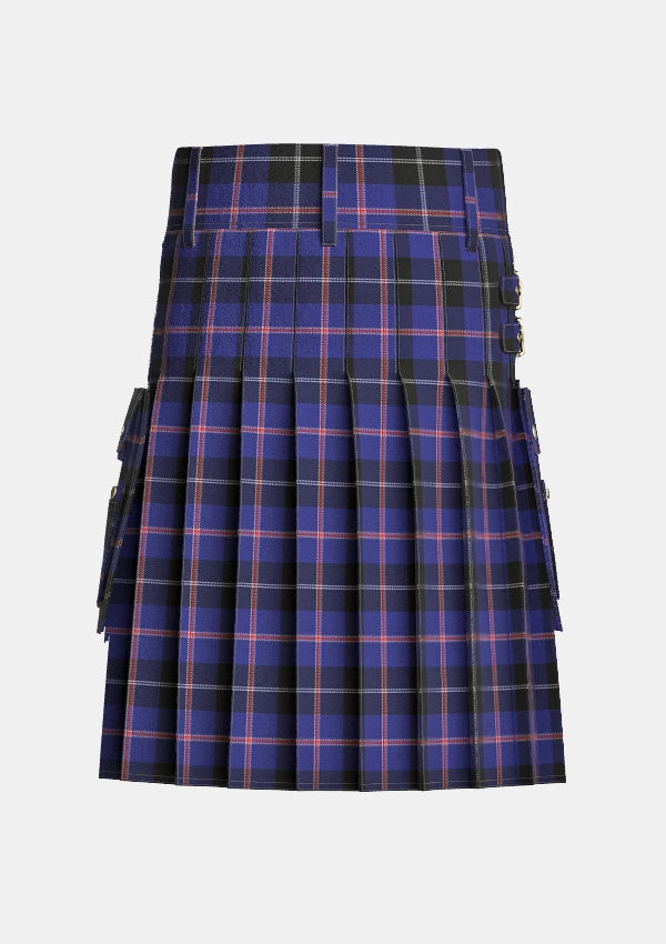 Utility_Fuller_of_Hopewell_Tartan_6781_kilt_back_image_with_pleated_design_and_adjustable_buckles_for_men