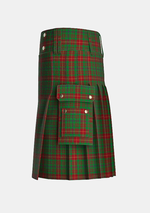 Utility_Fulton_Tartan_2205_kilt_left_image_with_pleated_design_and_adjustable_buckles_for_men