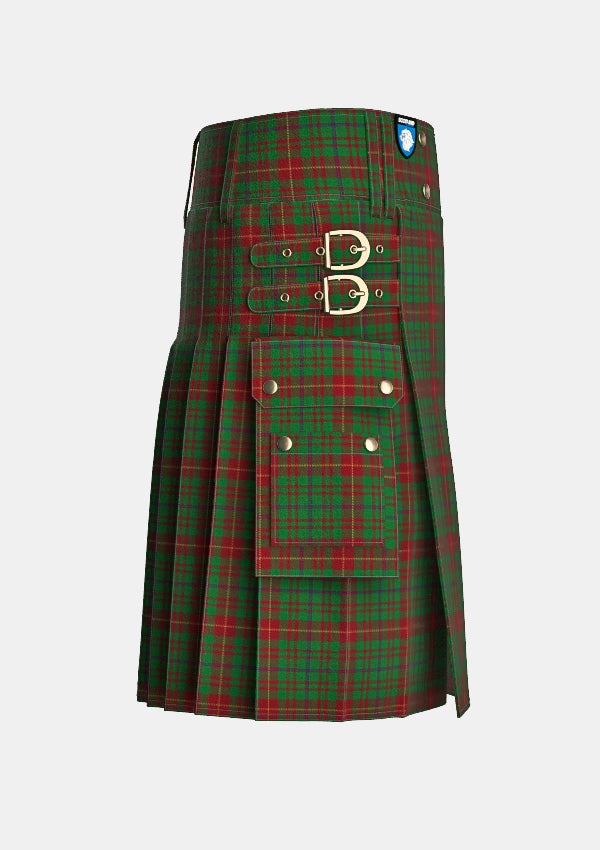 Utility_Fulton_Tartan_2205_kilt_right_image_with_pleated_design_and_adjustable_buckles_for_men