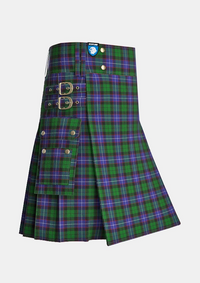 Utility_Galbraith_Tartan_3176_kilt_side_image_with_pleated_design_and_adjustable_buckles_for_men